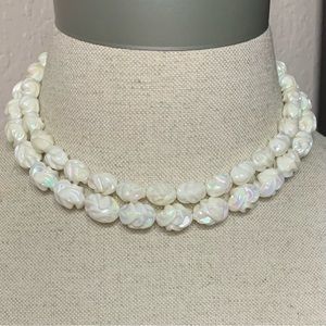 M West Germany Opalescent Beaded Necklace